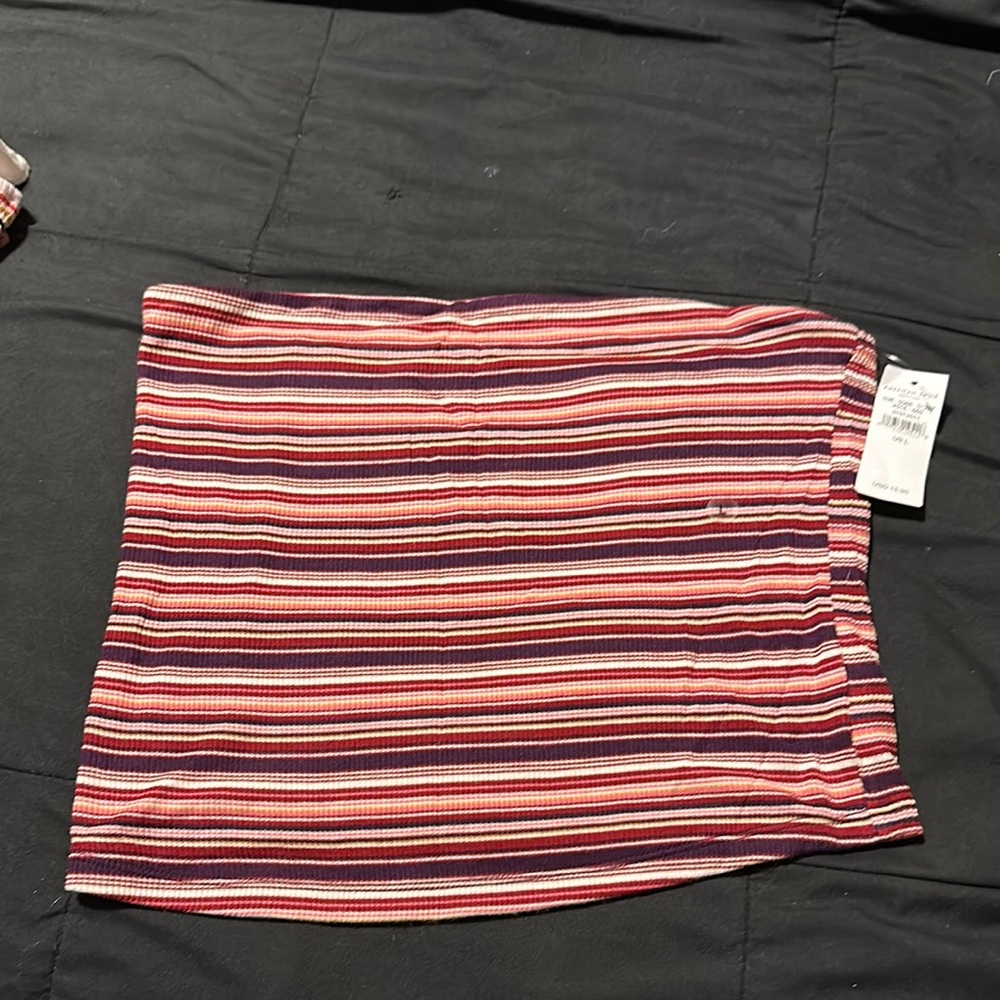 American Eagle Outfitters Asymmetrical Striped Skirt - Red, Pink, Purple